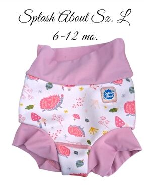 Splash About Pink Floral Swim Diaper Cover - Size L (6-12 mo)